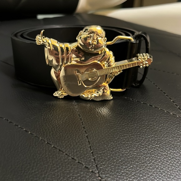Gold and Black Buddha Guitar Belt - Picture 3 of 3